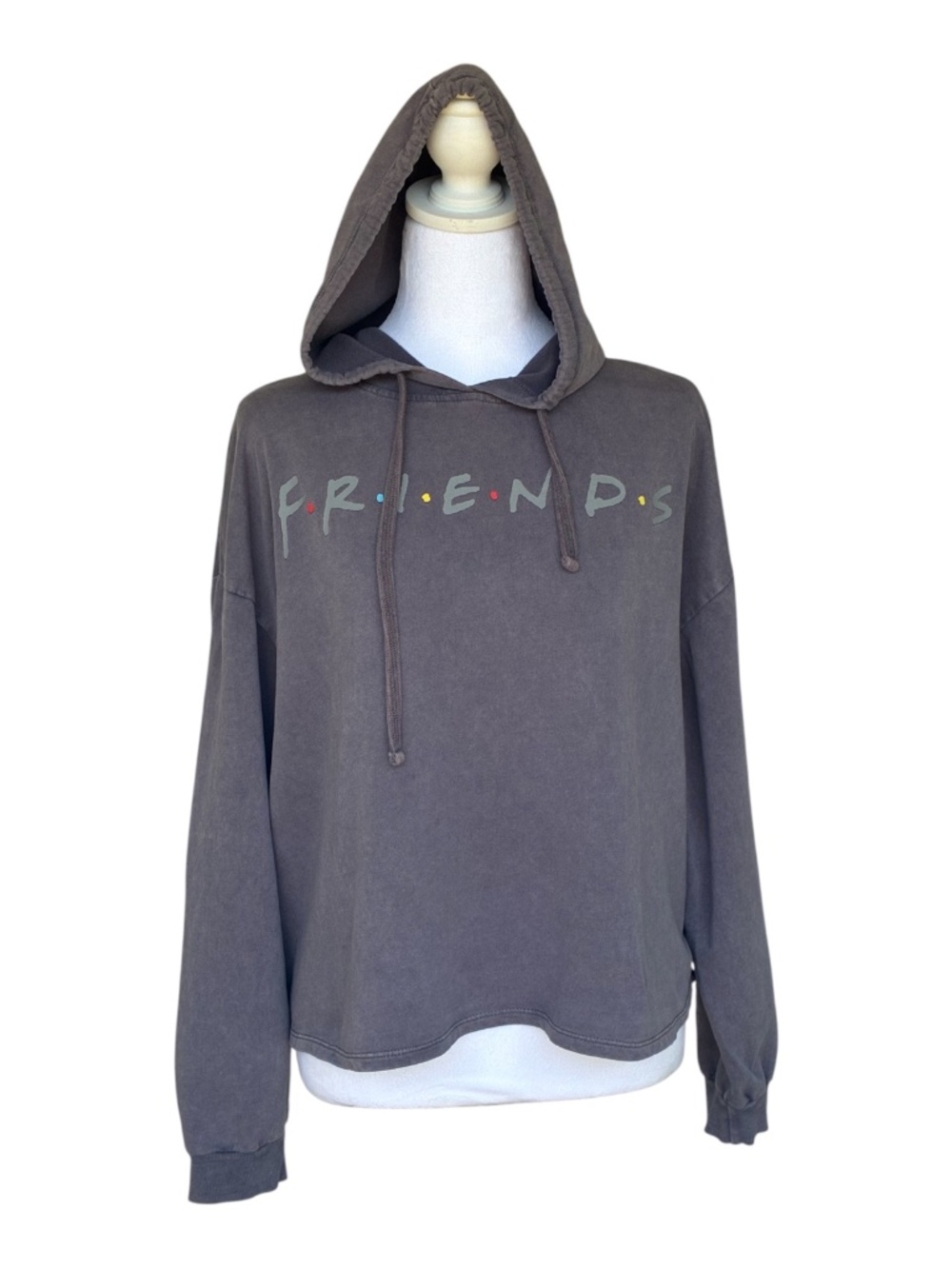 Friends Gray Cropped Hoodie-Size S